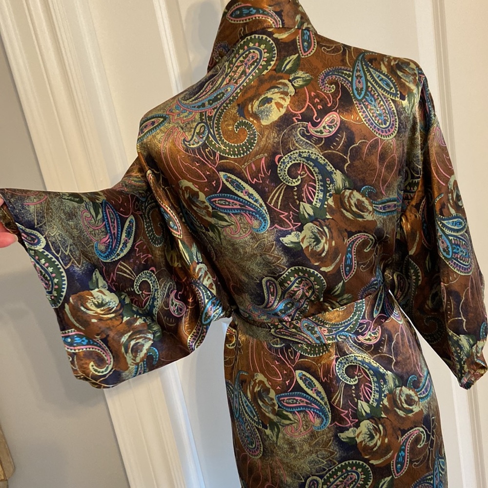 Paisley Satin Robe - Multicolor - Picture 8 of 8